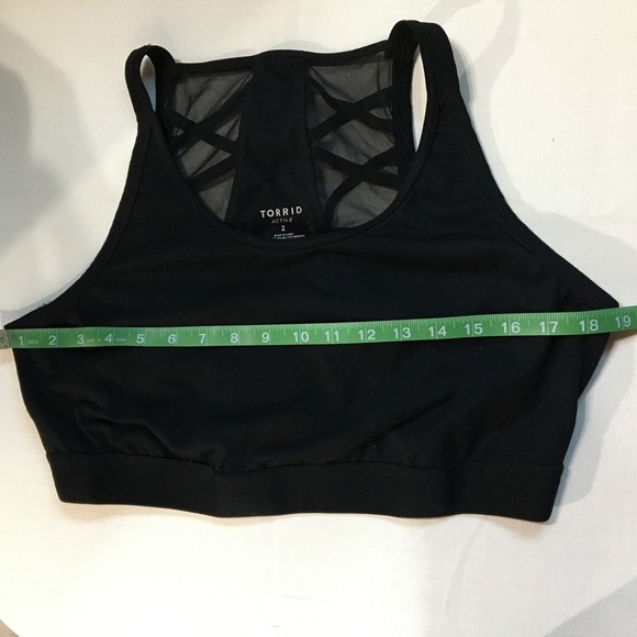 Torrid Active Black Lattice & Mesh Back Athletic Sports Bra -Plus Size 2 Workout - Picture 6 of 7